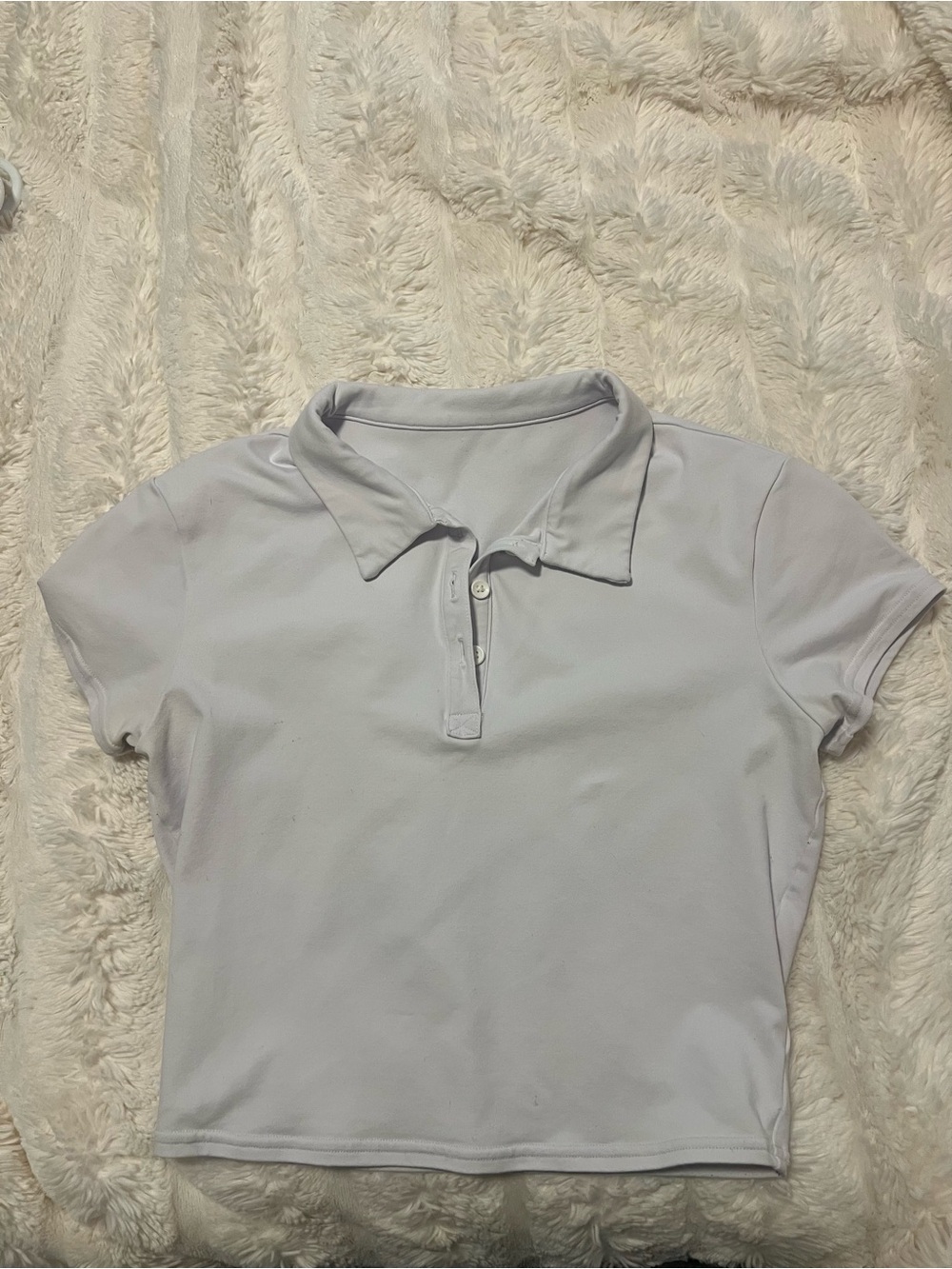 ALO Yoga White Crop Polo Top
